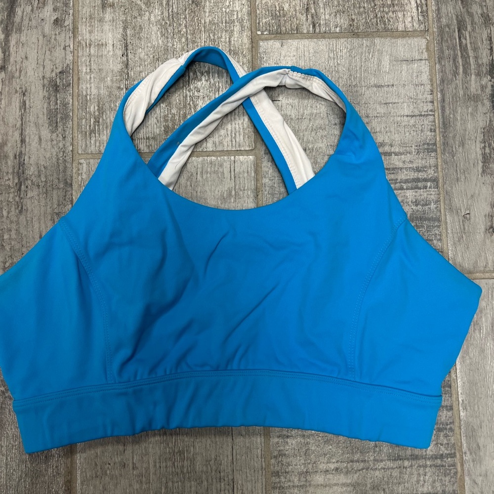 NVGTN Cross-Back Blue Sports Bra